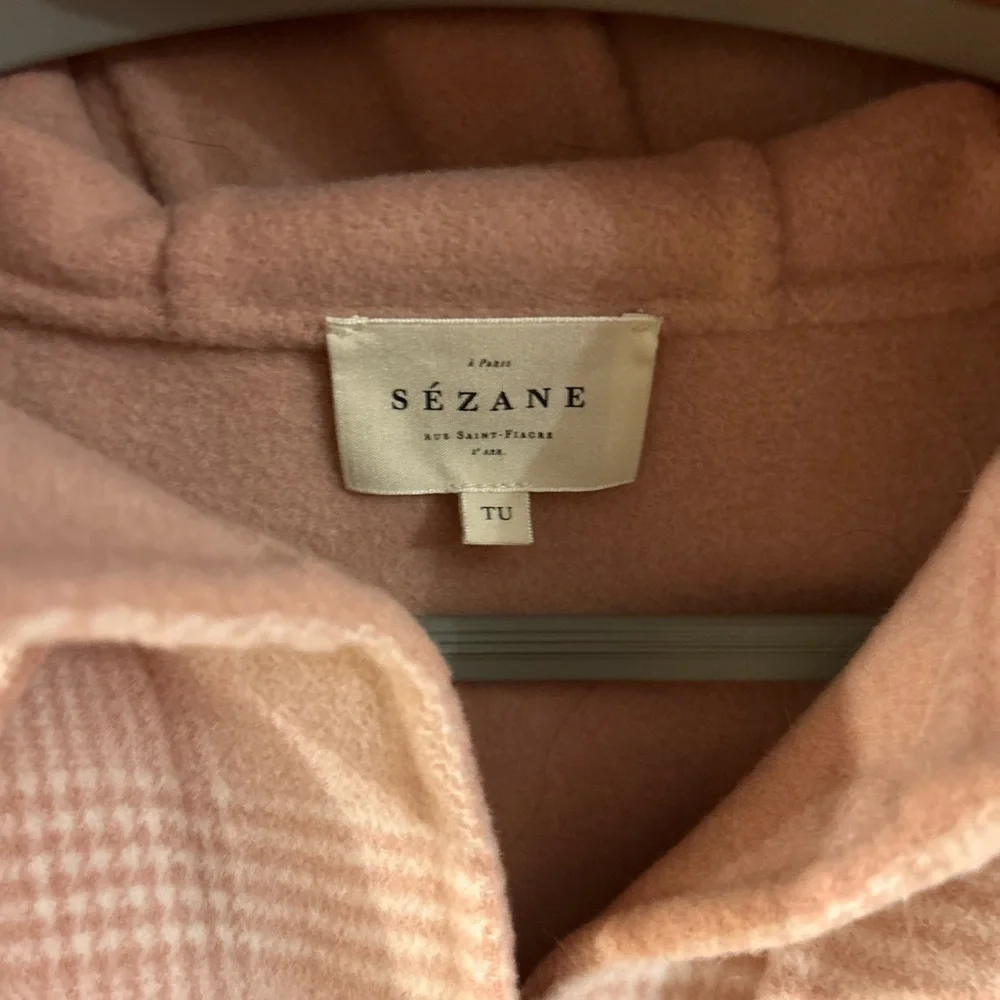 Sezane pink plaid Devan Cape - Picture 6 of 8
